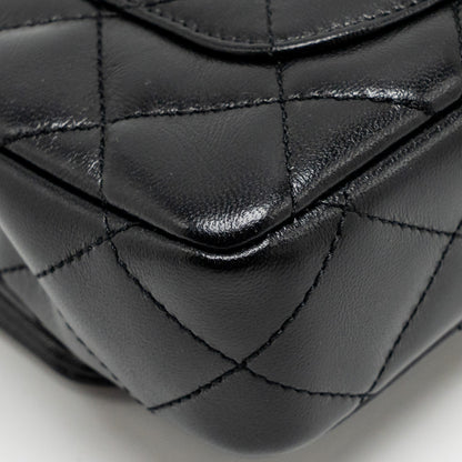 Chanel 25C Coco Love Adjustable Chain Shiny Lambskin Black  (Microchip)