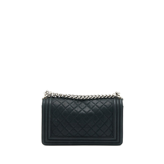 Chanel Medium Boy Bag Grained Calfskin Black