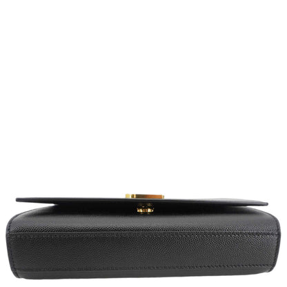 YVES SAINT LAURENT Kate Grain De Poudre Leather Chain Crossbody Bag Black