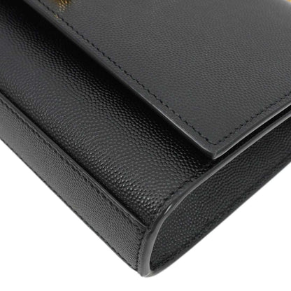 YVES SAINT LAURENT Kate Grain De Poudre Leather Chain Crossbody Bag Black