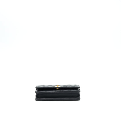 Chanel 22S Pearl Crush Wallet On Chain Lambskin Black