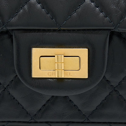 Chanel Mini 2.55 Reissue Flap Bag Aged Calfskin Black Brushed  (Microchip)