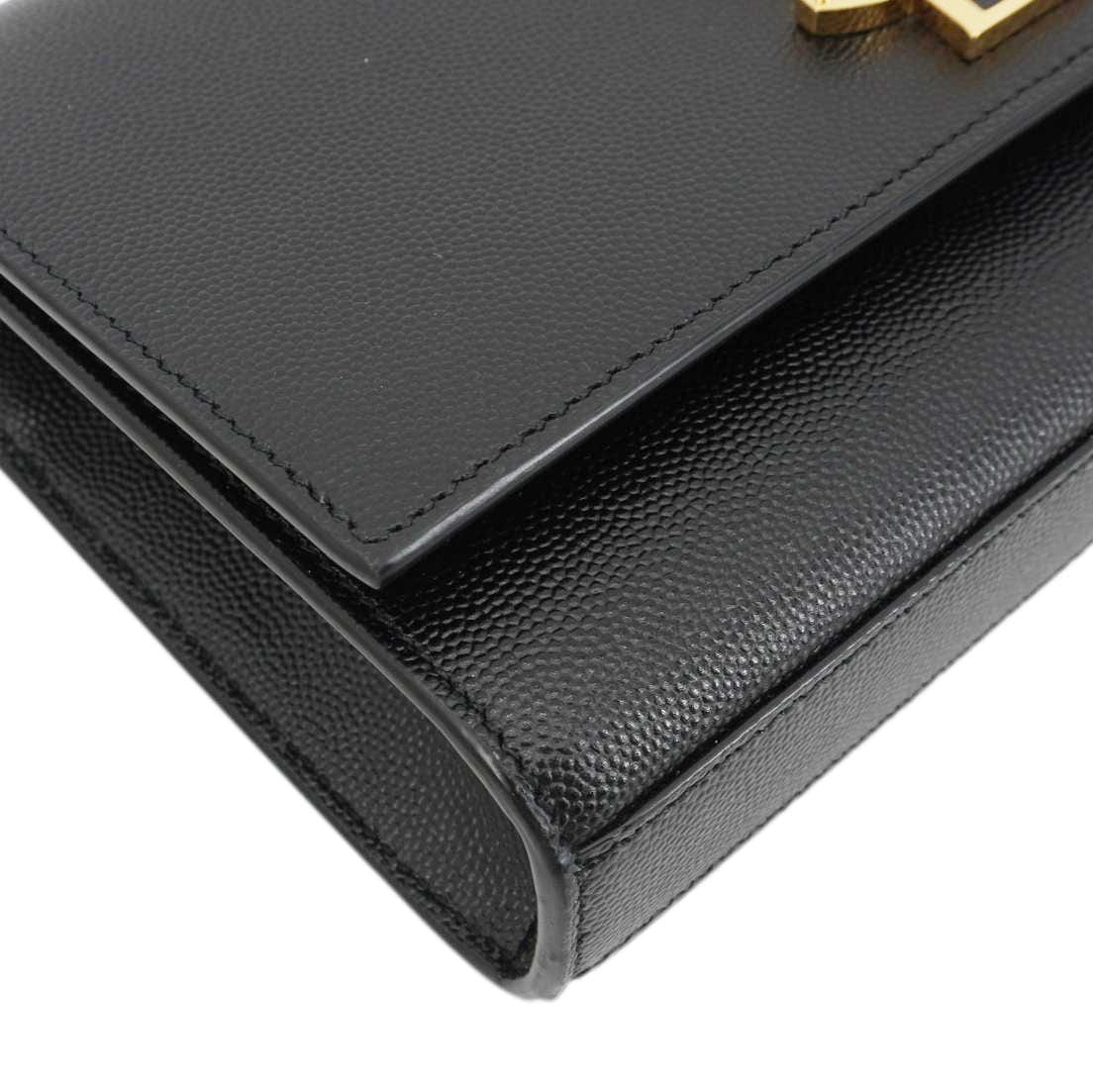 YVES SAINT LAURENT Kate Grain De Poudre Leather Chain Crossbody Bag Black