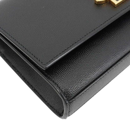 YVES SAINT LAURENT Kate Grain De Poudre Leather Chain Crossbody Bag Black