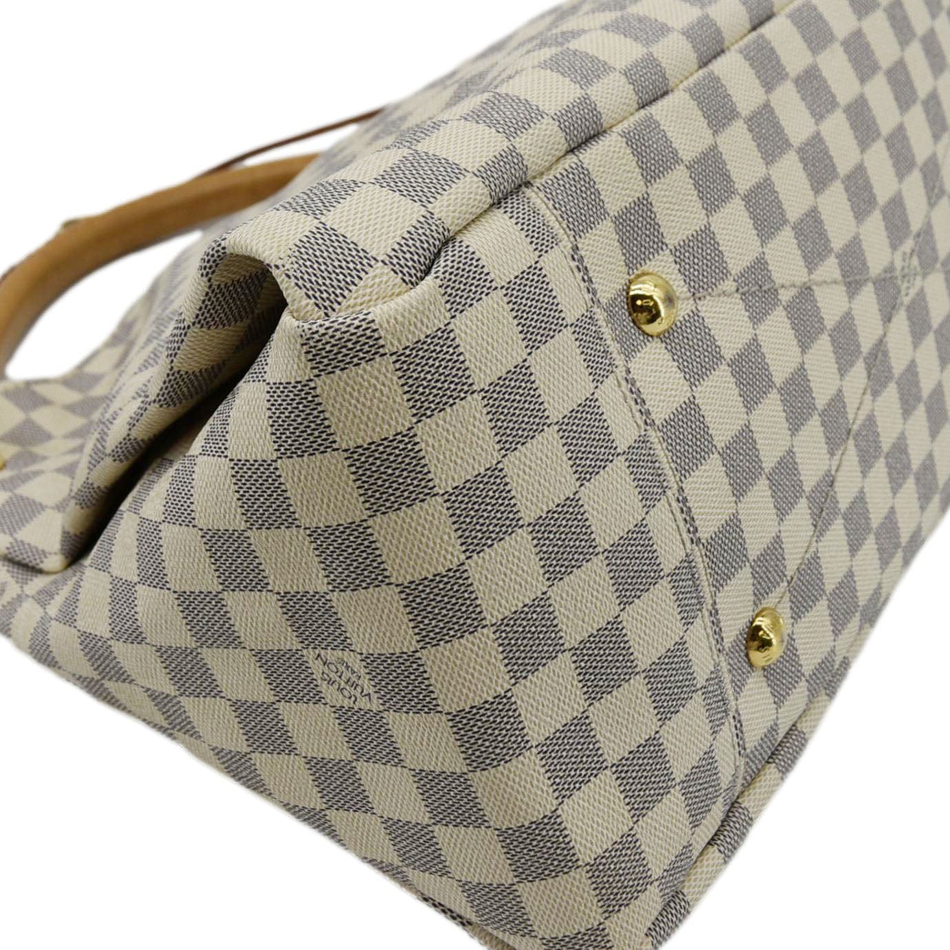 LOUIS VUITTON Artsy MM Damier Azur Hobo Bag White