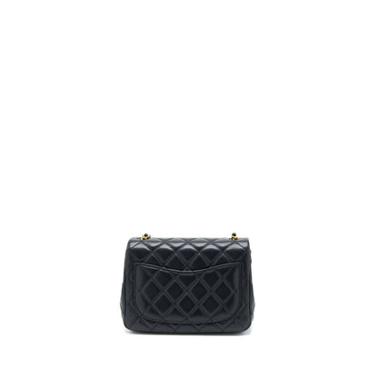 Chanel Pearl Crush Mini Square Flap Bag Lambskin Black  (Microchip)