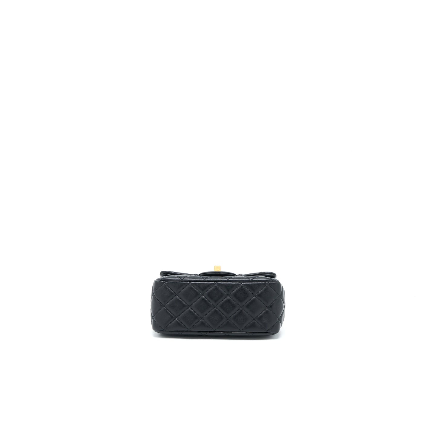 Chanel Pearl Crush Mini Square Flap Bag Lambskin Black  (Microchip)