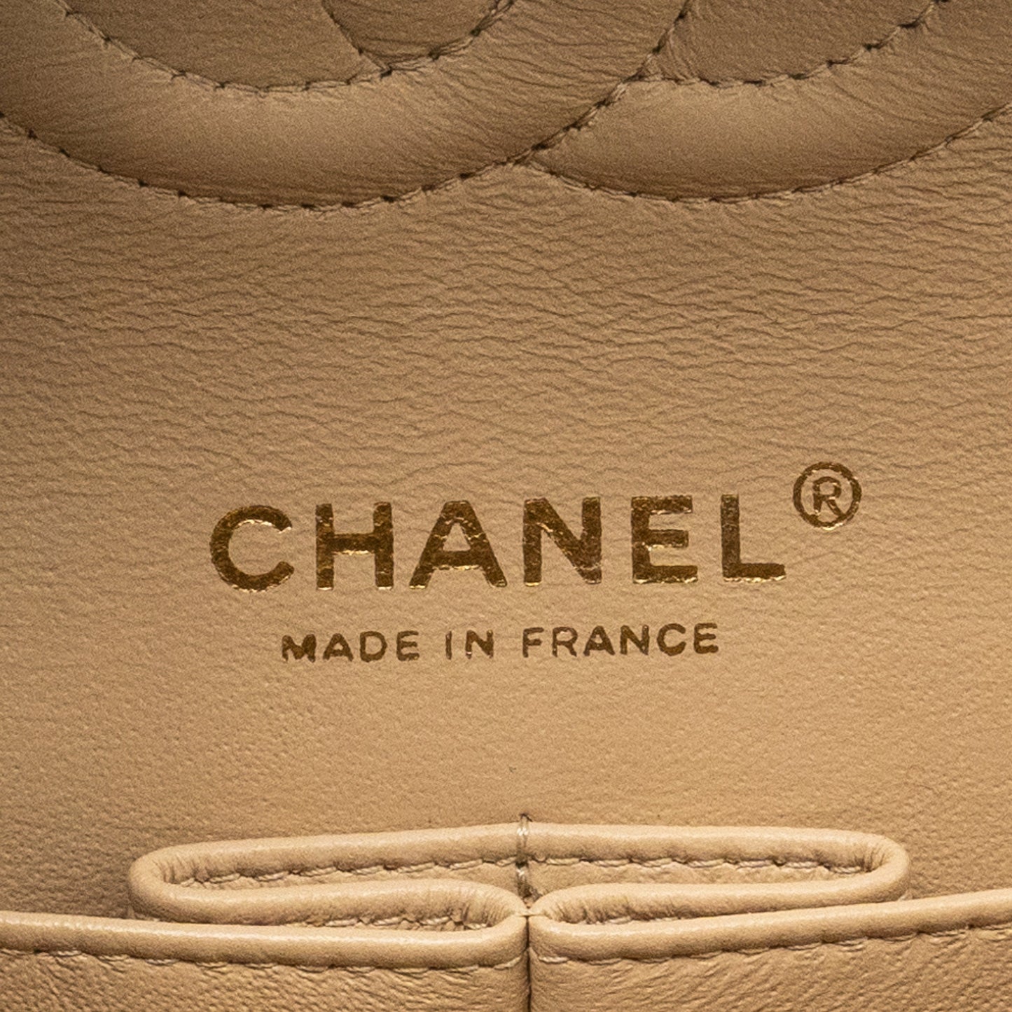 Chanel Medium Classic Double Flat Bag Lambskin Beige