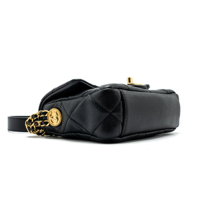 Chanel Mini Twist Your Button Flap Bag Caviar Black (Microchip)