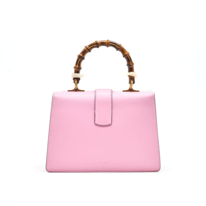 Gucci Dionysus Bamboo Top Handle Bag Embroidered Leather Medium Pink