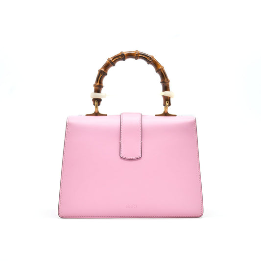 Gucci Dionysus Bamboo Top Handle Bag Embroidered Leather Medium Pink