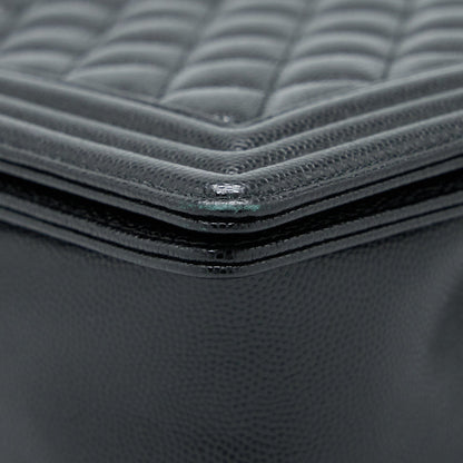Chanel Boy Bag 28cm Caviar Black Brushed