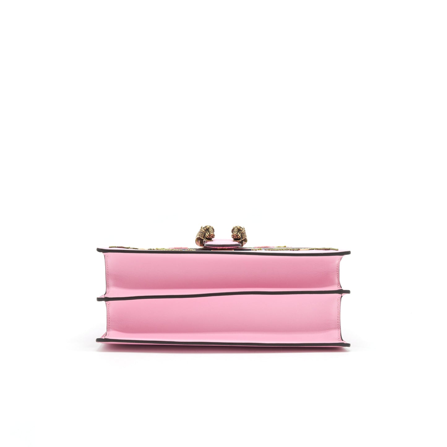 Gucci Dionysus Bamboo Top Handle Bag Embroidered Leather Medium Pink