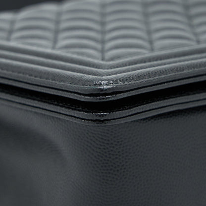Chanel Boy Bag 28cm Caviar Black Brushed