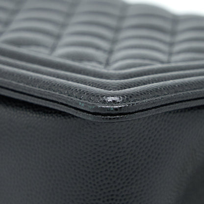 Chanel Boy Bag 28cm Caviar Black Brushed