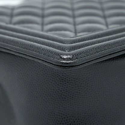 Chanel Boy Bag 28cm Caviar Black Brushed