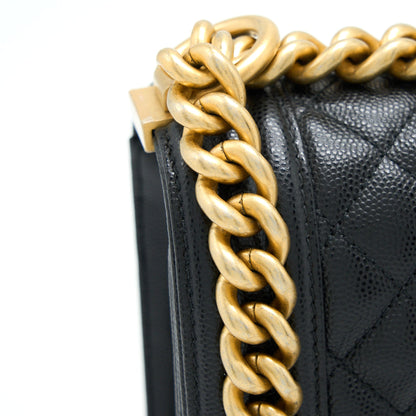 Chanel Boy Bag 28cm Caviar Black Brushed