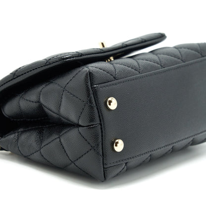 Chanel mini coco handle 20cm Caviar black with L