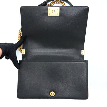 Chanel Boy Bag 28cm Caviar Black Brushed