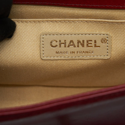 Chanel Medium Boy Bag Aged Calfskin Red With Ruthenium