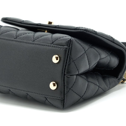 Chanel mini coco handle 20cm Caviar black with L