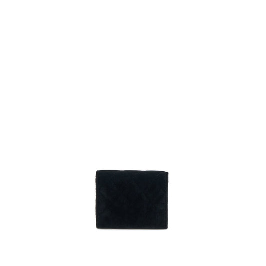 Chanel Small Flap Wallet Velvet Black L