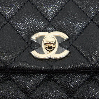 Chanel mini coco handle 20cm Caviar black with L