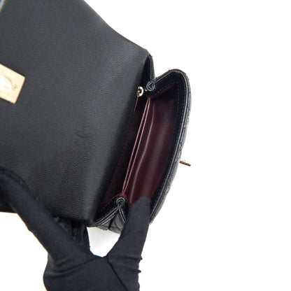 Chanel mini coco handle 20cm Caviar black with L