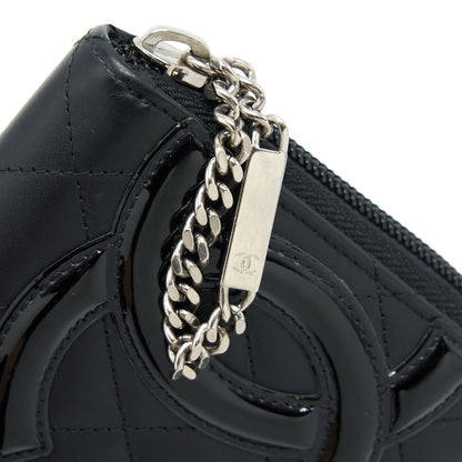 Chanel Cambon Long Zipper Wallet Calfskin Black/Pink