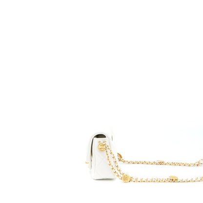 Chanel 22A Small Flap Bag Caviar White With  (Microchip)