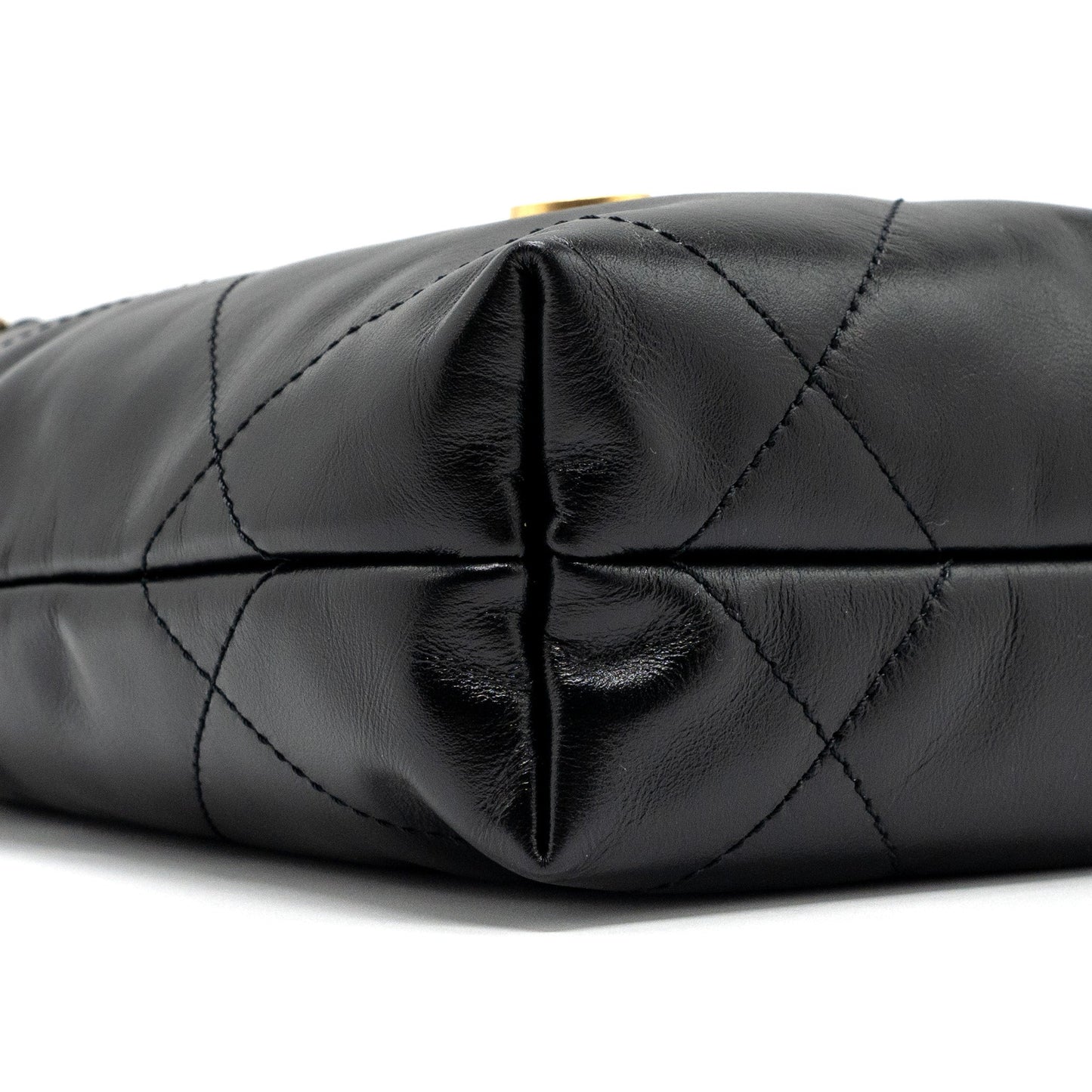 Chanel Mini 22 Bag Shiny Calfskin Black  (microchip)