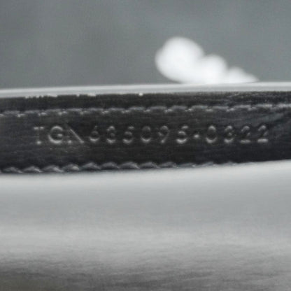 YVES SAINT LAURENT Cassandre Phone Holder Leather Shoulder Bag Black