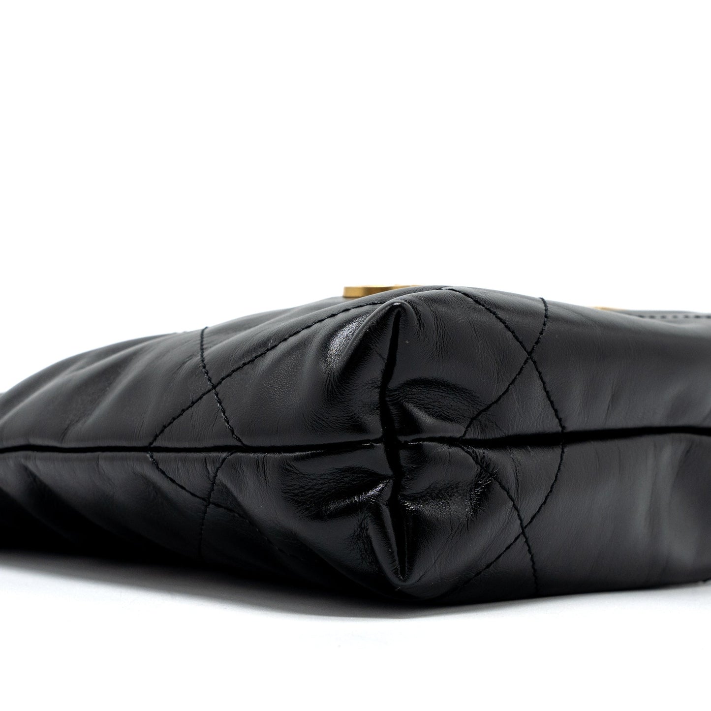 Chanel 23S Mini 22 Bag Shiny Calfskin Black Brushed  (Microchip)