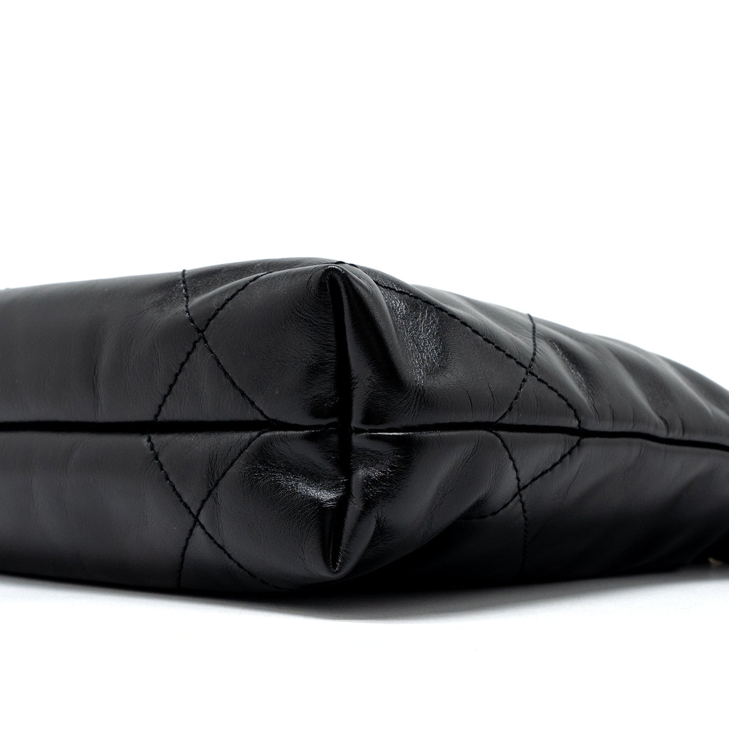 Chanel 23S Mini 22 Bag Shiny Calfskin Black Brushed  (Microchip)