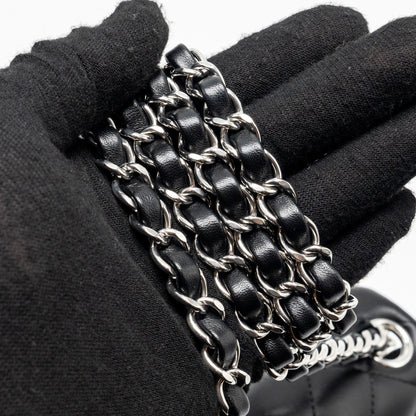 Chanel Mini Square Flap Bag Lambskin Black  (Microchip)