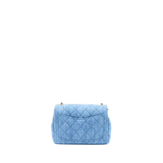 Chanel Pearl Crush Mini Square Flap Bag Denim  (Microchip)