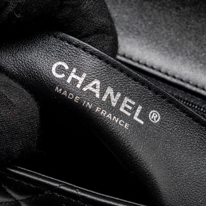 Chanel Mini Square Flap Bag Lambskin Black  (Microchip)
