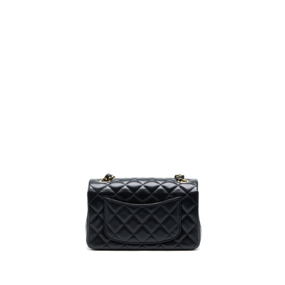 Chanel Mini Rectangular Flap Bag Lambskin Black L (Microchip)
