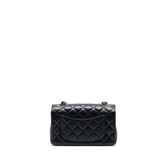 Chanel Mini Rectangular Flap Bag Lambskin Black L (Microchip)