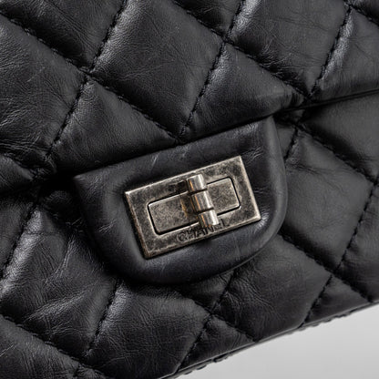 Chanel 2.55 226 Reissue Flap Bag Aged Calfskin Black Ruthenium Hardware