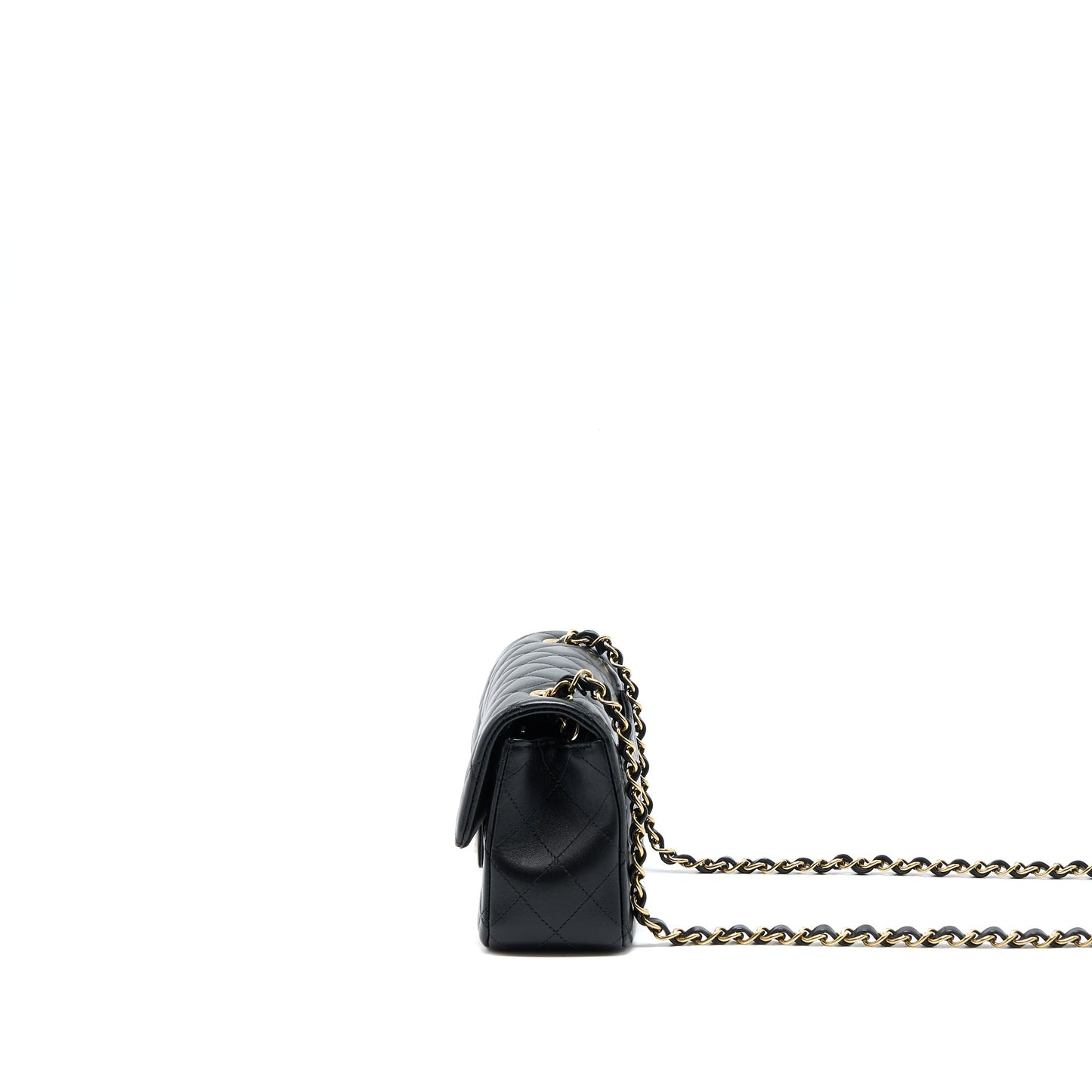 Chanel Mini Rectangular Flap Bag Lambskin Black L (Microchip)