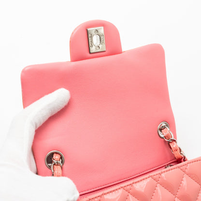 Chanel Mini Square Flap Bag Patent Pink