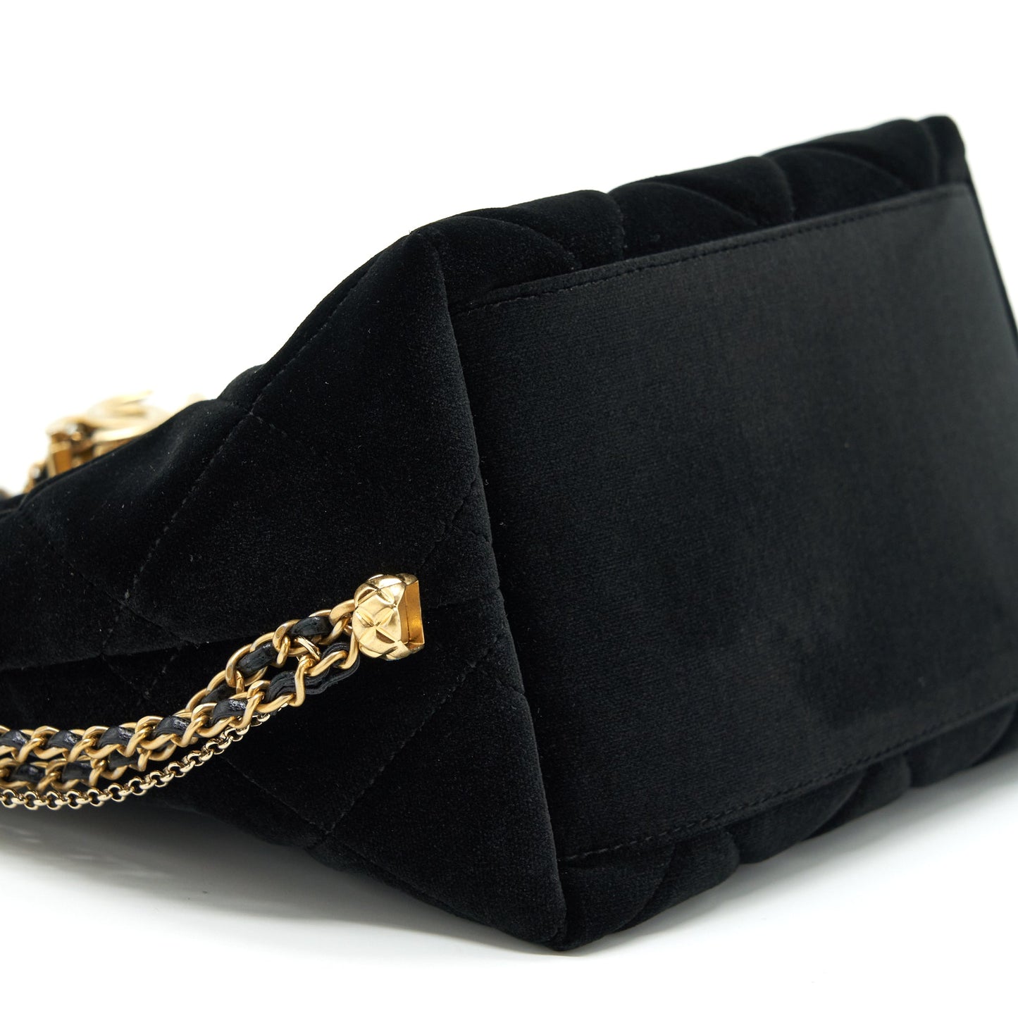 Chanel Bucket Bag Velvet Black