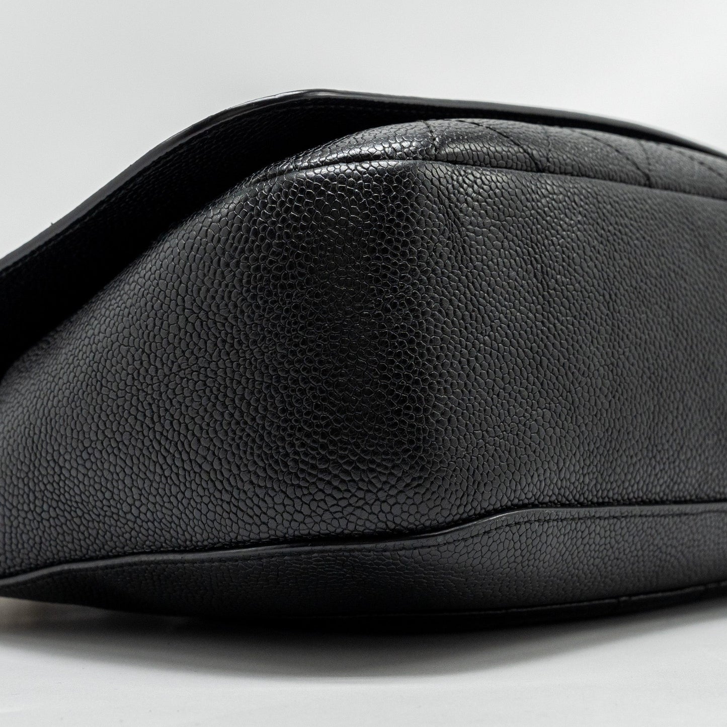 Chanel Large Top Handle Flap Bag Grained Calfskin Black