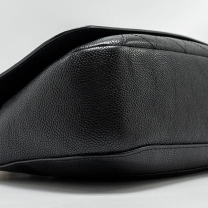 Chanel Large Top Handle Flap Bag Grained Calfskin Black