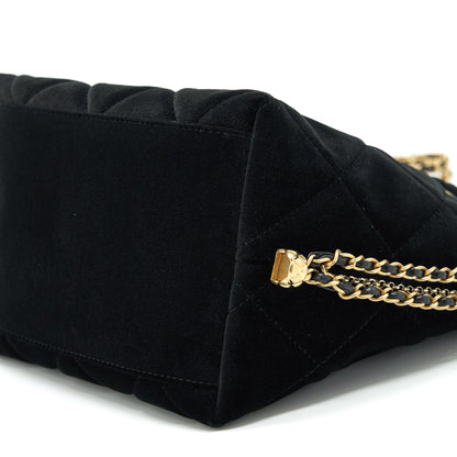 Chanel Bucket Bag Velvet Black