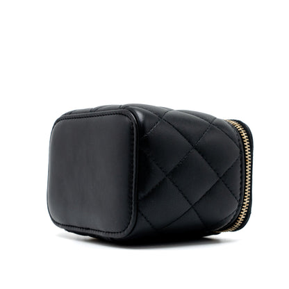 Chanel Pearl Crush Mini Vanity Case Lambskin Black
