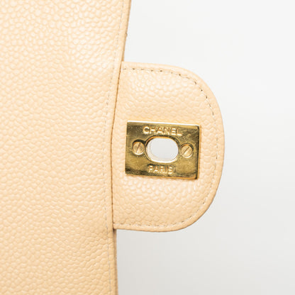 Chanel Medium Classic Double Flap Bag Caviar Beige