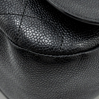 Chanel Large Top Handle Flap Bag Grained Calfskin Black