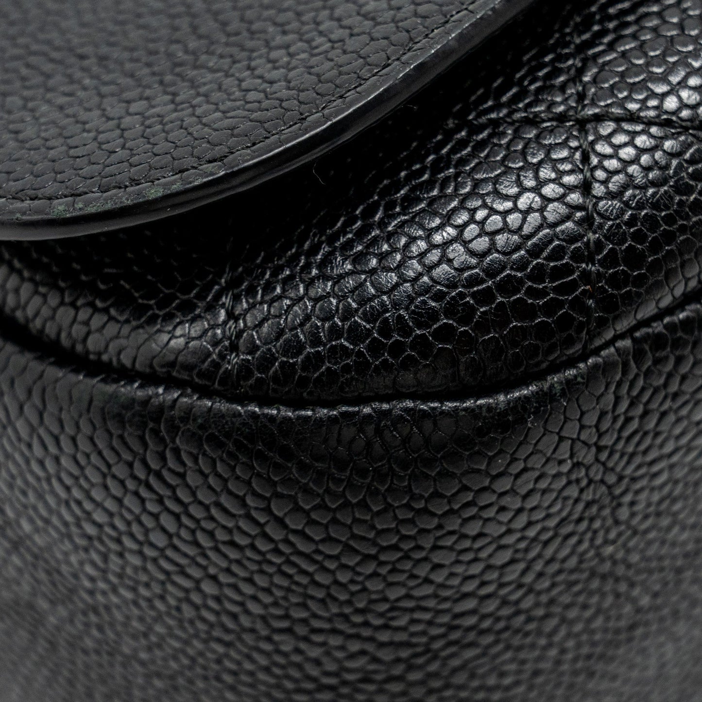 Chanel Large Top Handle Flap Bag Grained Calfskin Black